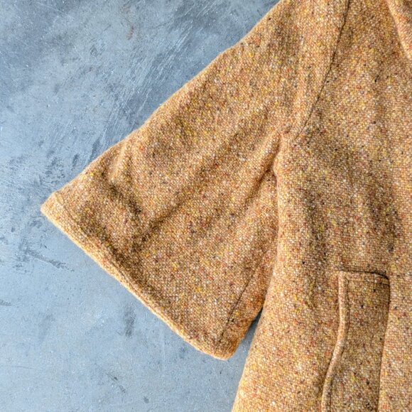 Smythe Mustard Yellow Wool Tweed Short Sleeve Mid Mod Blazer Jacket size 2 - Picture 4 of 8